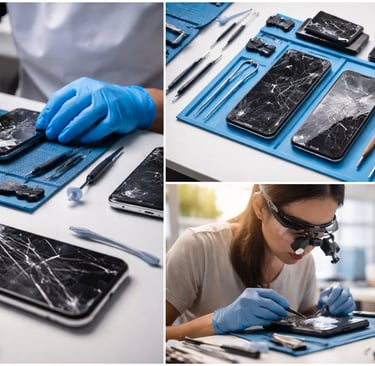 Cracked screen repair performed by expert smartphone technicians