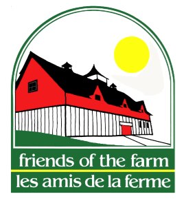 red barn logo for the friends of the farm