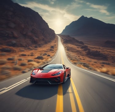 a blurry picture of a car driving down a street