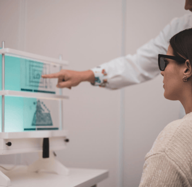 girl in eye care clinic