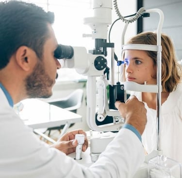 girl looking in machine