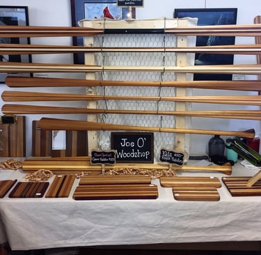 Canoe and kayak paddles, cutting boards, western red cedar planters boxes. Custom woodworking