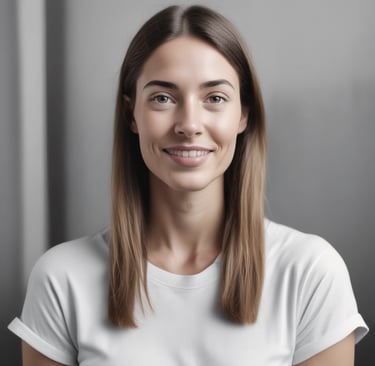 woman wearing black crew-neck shirt