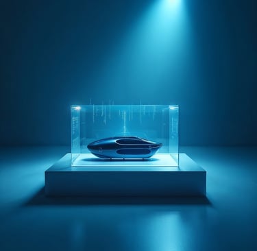 Futuristic AI product launch