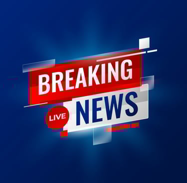 a newsreek with a red and white breaking news