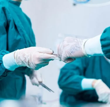 a surgeon handshake a patient in a hospital