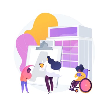 a woman in wheelchair wheel chair with a man in wheelchair