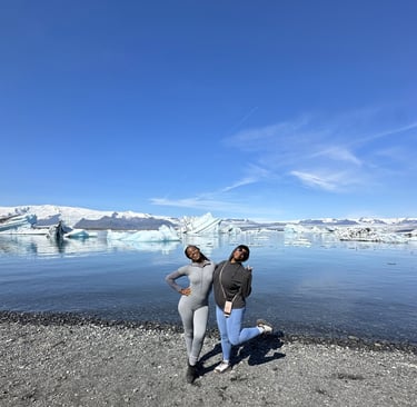 girls on a group trip iceland