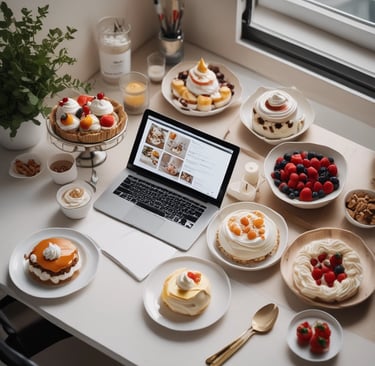 A customer uploading inspiration photos for custom cake designs.