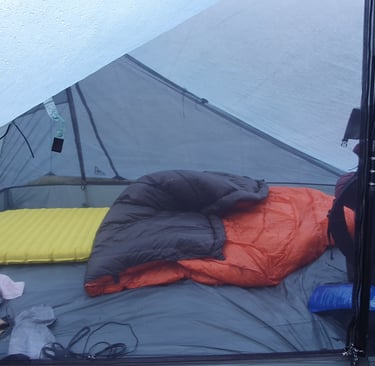 Ultralight camping tent inside look