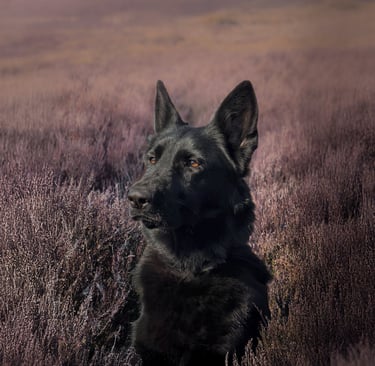 A majestic black German shepherd pet photography in Wakefield