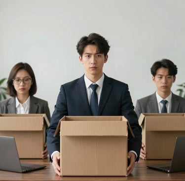 A vibrant illustration of a person interacting with AI technology on a laptop.