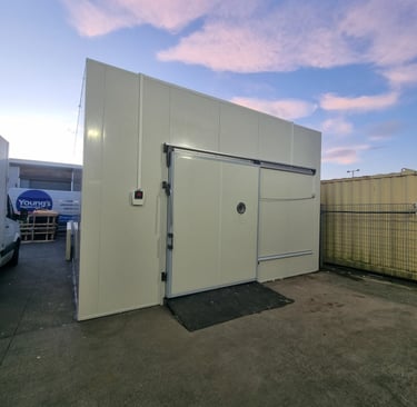 a large Freezer room with a large sliding door in Sunderland