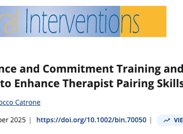 Paper title: Using Acceptance and Commitment Training and Behavior Skills Training to Enhance Therap