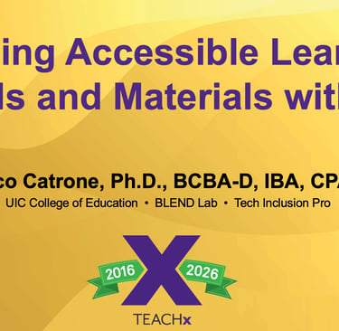 Title slide for: Building Accessible Learning Tools and Materials with AI