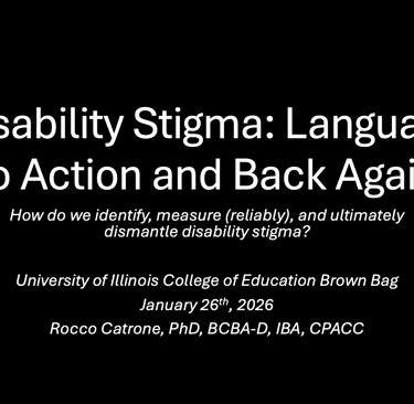 Title slide for: Disability Stigma: Language to Action and Back Again