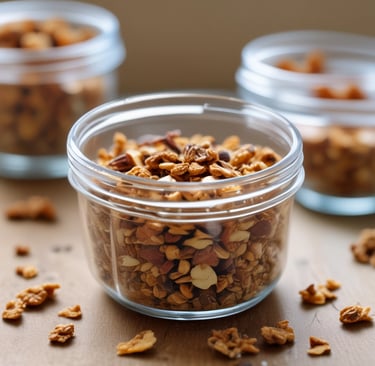A close-up view of dried green herbs and leaves, showing a mix of finely chopped and crumbled pieces with a textured and natural appearance.
