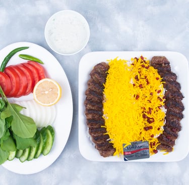 a plate of food with a fork and a fork