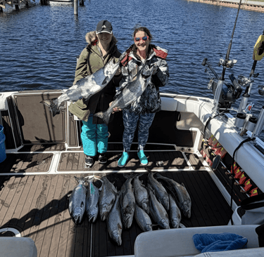 Elise debut Ludington Salmon Fishing