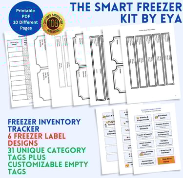 Freezer Kit with labels and freezer inventory checklist