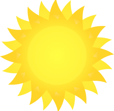 Icône représentant un soleil jaune stylisé, symbolisant l’ensoleillement ou la lumière naturelle.