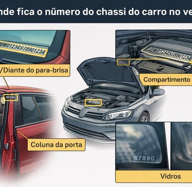 onde fica o numero do chassi do carro no veículo
