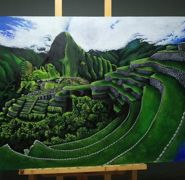 Captivating painting of Machu Picchu