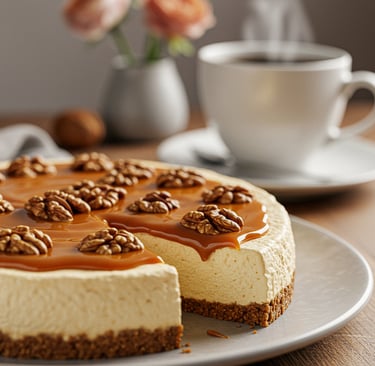 tarta de queso dulce de leche y nueces