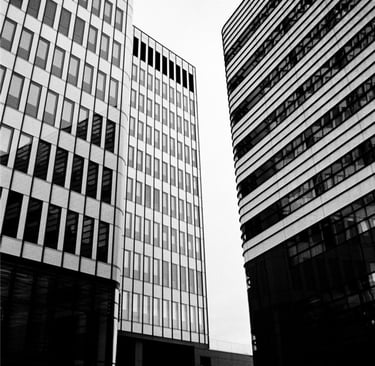 City modern buildings-analog photography