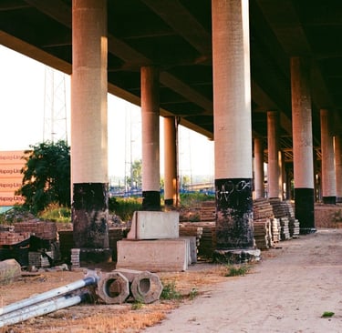 wharf captured on color analog film