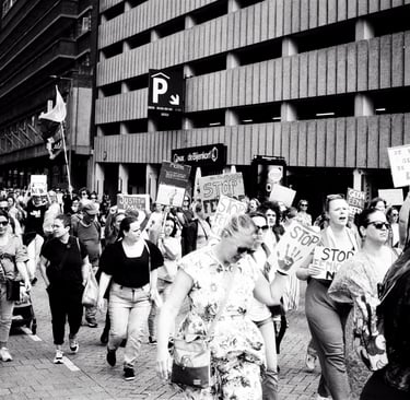 Womens protesting in Rotterdam-analog photography