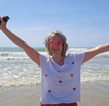 Joie, Bonheur, amour, lunettes rose