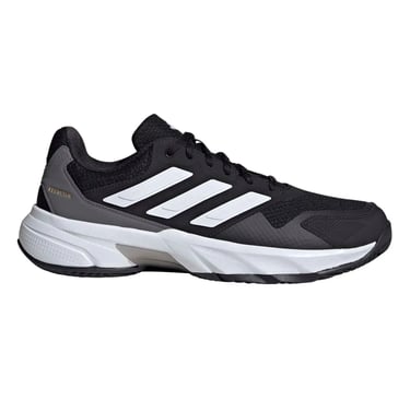 Adidas Courtjam Control M Clay Black padel shoe with breathable mesh and Adiwear sole