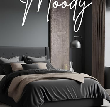 moody bedroom