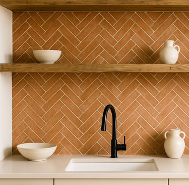 Terracotta Herringbone Tile
