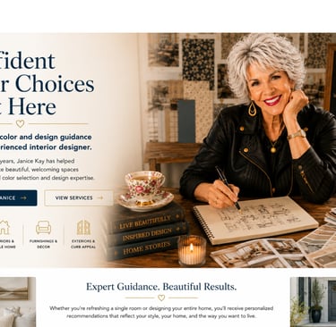 Interior designer Janice Kay offering professional color consulting and home design services.