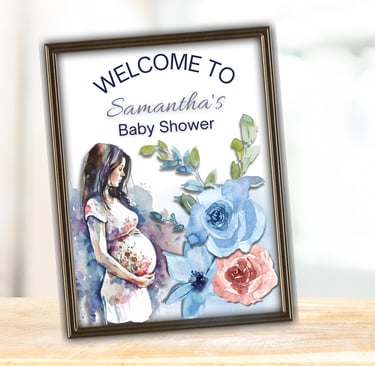 personalized welcome sign for a baby shower