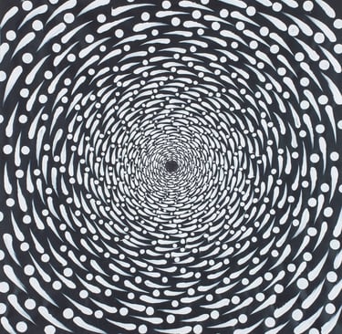 Vortex explosion in monochrome radiating spiritual energy and symmetry