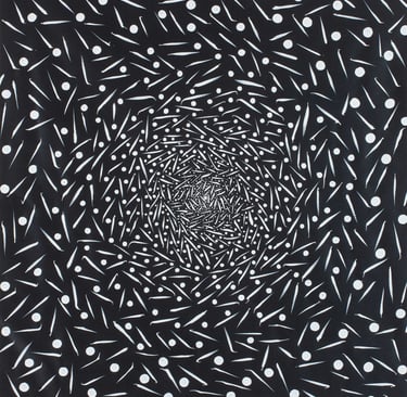Monochrome circular motion with floral illusion expressing spiritual harmony by Adib Haddad