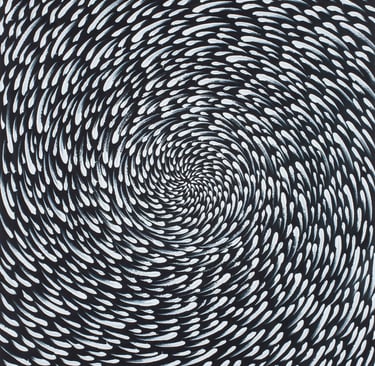 Mosaic sperm-like pattern circling inward, symbolizing divine spiritual energy