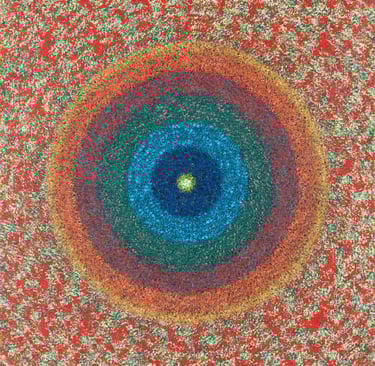 Golden eye circle layered with velvety textured vibration