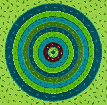 Purple circular orbit layers radiating meditative spiritual energy from Circles of Perception