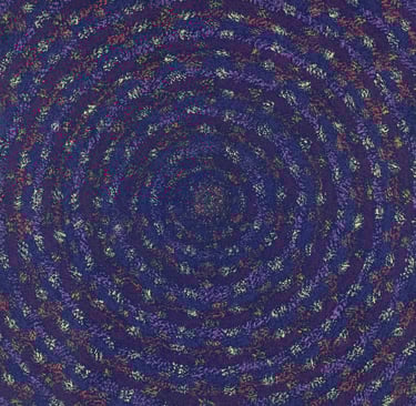 Violet geometric eye grid with divine spiritual focus