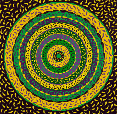 Yellow and green velvet spiral wave with subtle divine vibration