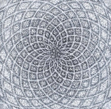 Black and white vortex spiral channeling spiritual vibration and energy