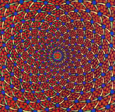 Orange spiral radiating inward with harmonic geometry and vibrant energy by Adib Haddad