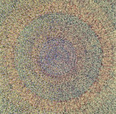 Subtle vibration echoing through concentric mosaic from Threads of Existence