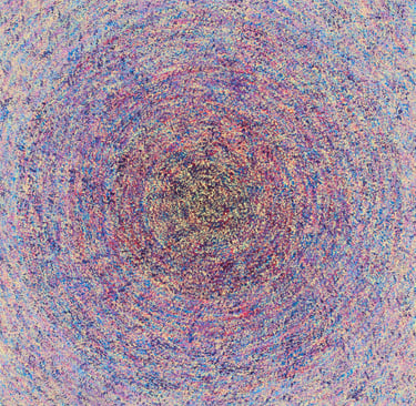 Central yellow light emerging through spectral mosaic from Threads of Existence