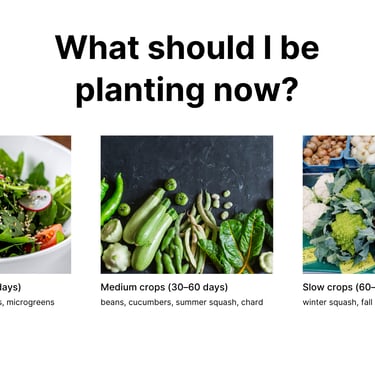 fast, medium slow-growing crops