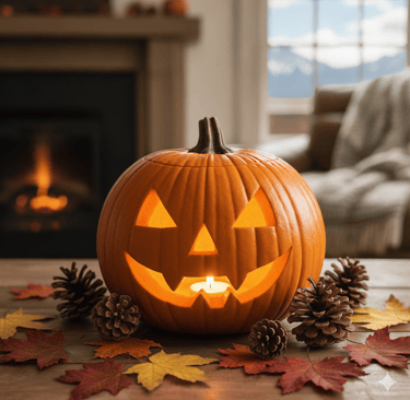 Decoración natural de Halloween en Sueños del Garmo, Panticosa.